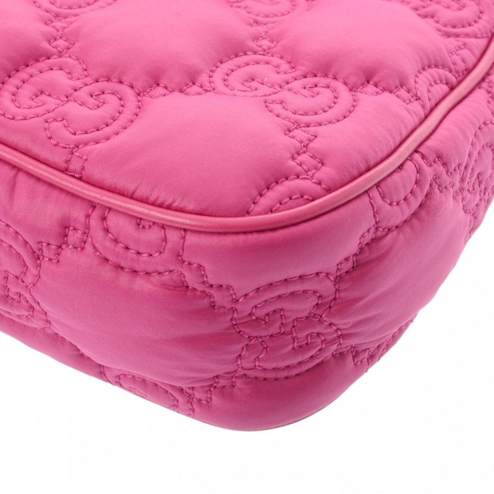 GUCCI GG Matelasse Pink Nylon/Leather Shoulder Bag - Picture 7 of 13